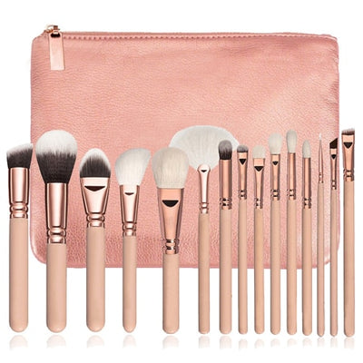 15pcs Pink Makeup Brushes Set