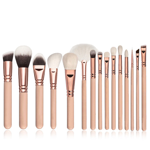 15pcs Pink Makeup Brushes Set