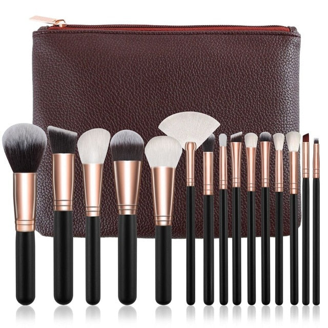 15pcs Pink Makeup Brushes Set