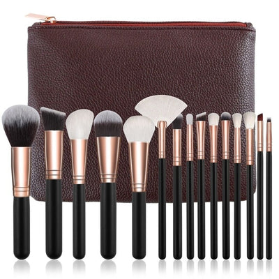 15pcs Pink Makeup Brushes Set