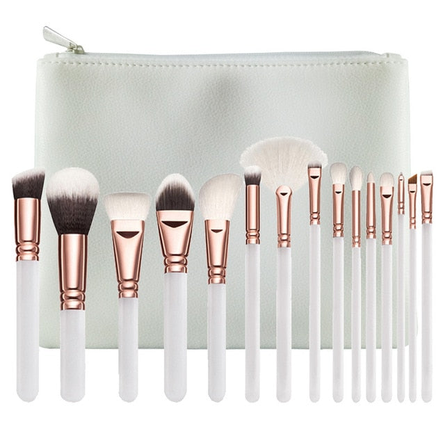 15pcs Pink Makeup Brushes Set